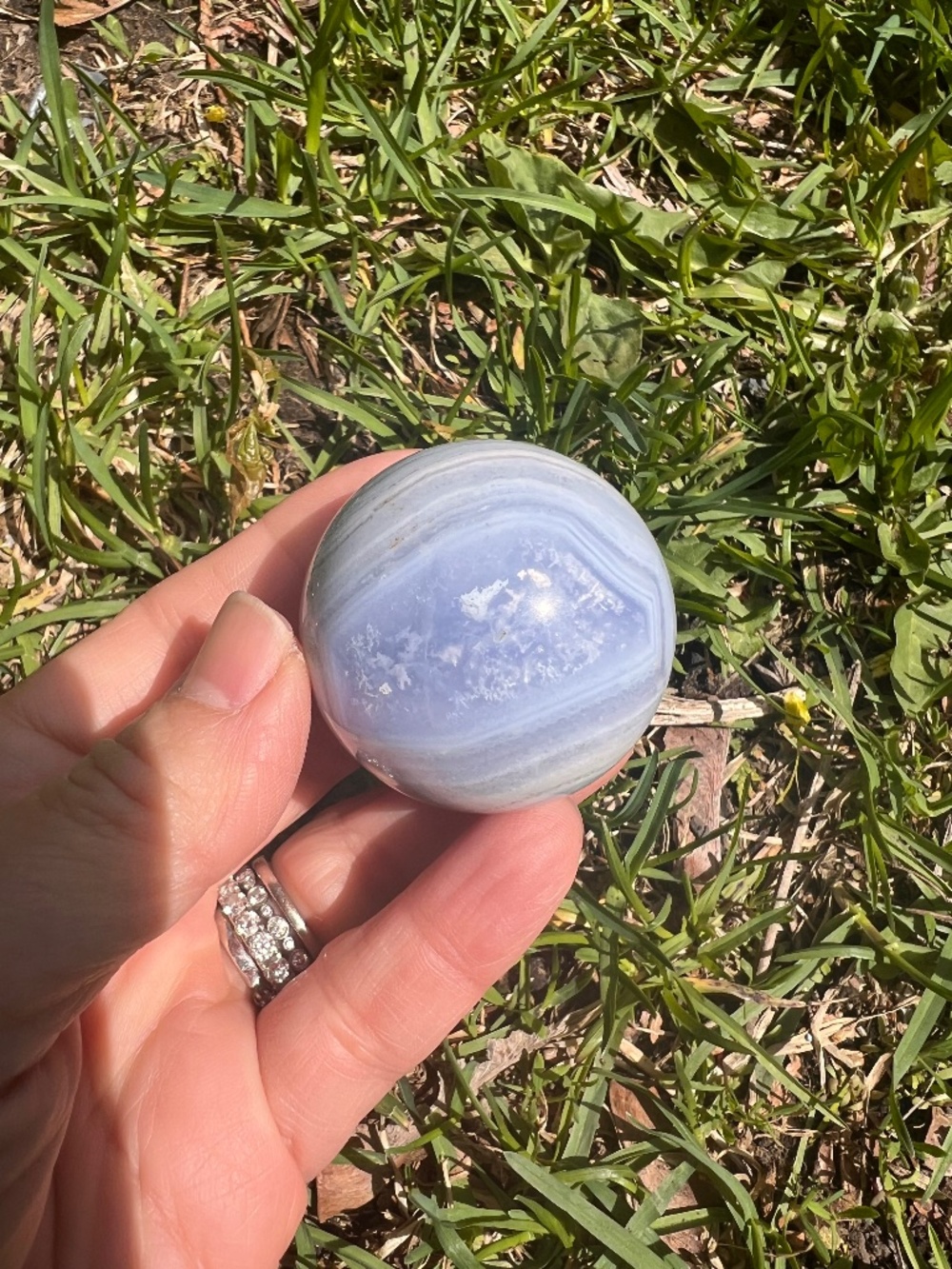 Blue (1) lace agate sphere | crystal